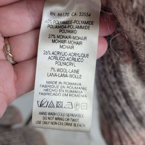 ANTHROPOLOGIE Knitted & Knotted cardigan peplum mohair sweater S - Picture 6 of 10